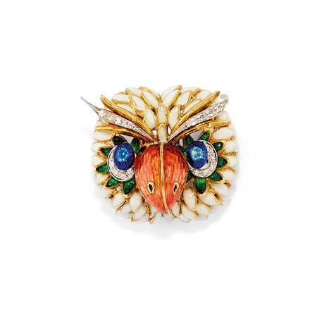 Spilla con smalto e diamanti