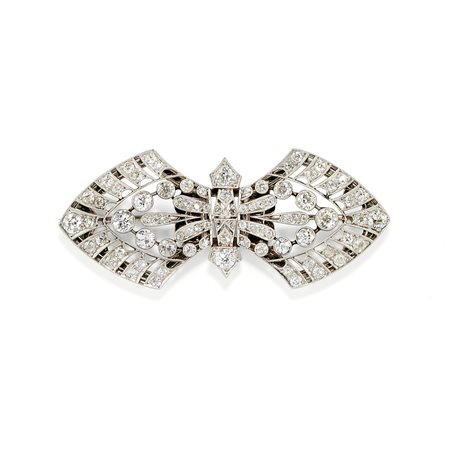 Spilla doppia clip con diamanti, 1920 circa