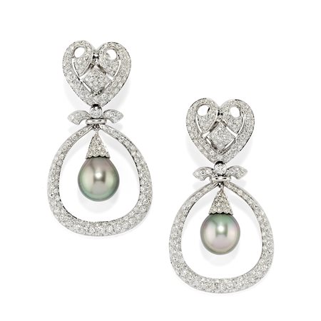 Orecchini con perle e diamanti