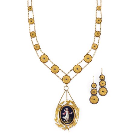 Demi parure con smalto, XIX secolo