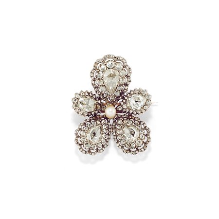 Spilla con diamanti e perla, fine XVIII secolo