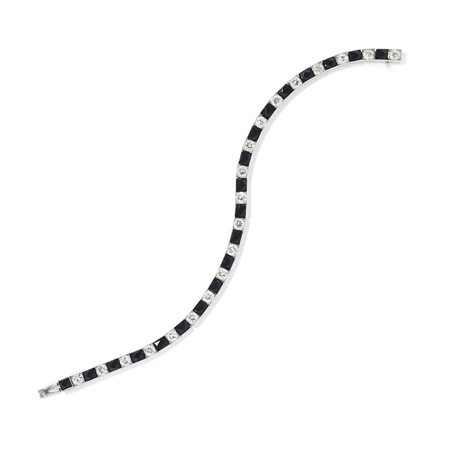 Bracciale con diamanti e onice, inizi XX secolo