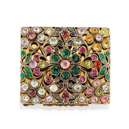 Porta cipria con pietre colorate