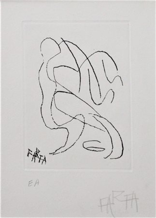 Farfa SENZA TITOLO acquaforte, cm14,5x11,5, su foglio cm 26x19 eseguito nel...