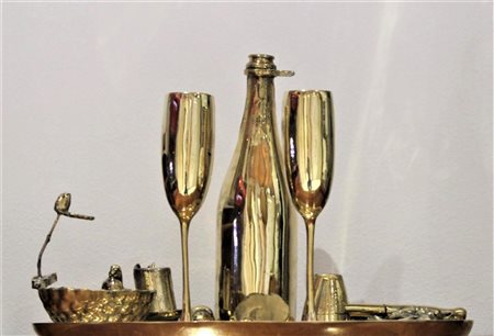 Daniel Spoerri L'HEURE BLEUE scultura in bronzo fuso a cera persa, cm...