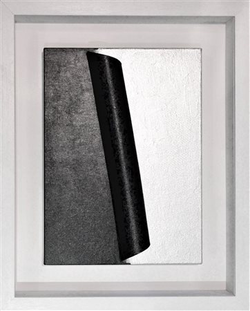 Antonio Baccarin SENZA TITOLO acrilico su tela e arrotolamento, cm 40x30...