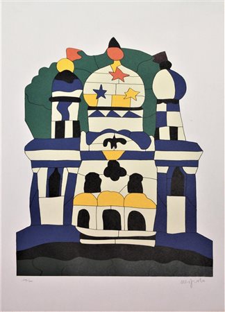 Ugo Nespolo SENZA TITOLO litografia, cm 60x41 es. 158/200 firma