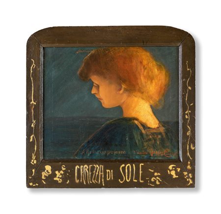 Felice Casorati - Carezze di sole (ritratto di ragazza) - Titolo in alto sul...