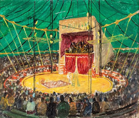 Giuseppe Malagodi - CIRCO - Firmato in basso a sinistra - olio su tavola -...