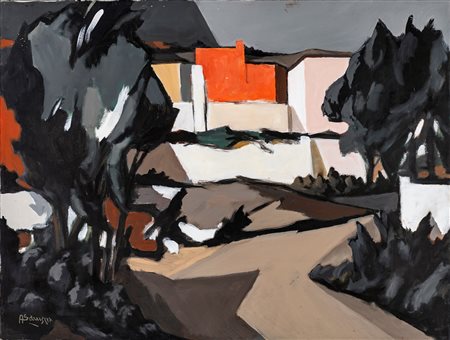 Achille Sdruscia - Paesaggio - Firma sul fronte "A.Sdruscia". - Olio su tela...