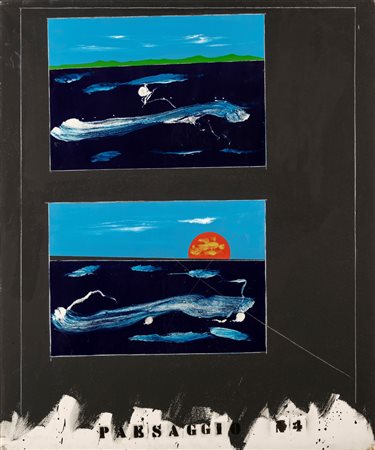 Franco Angeli - Paesaggio N. 4 - Al verso reca titolo e firma. L'opera due...