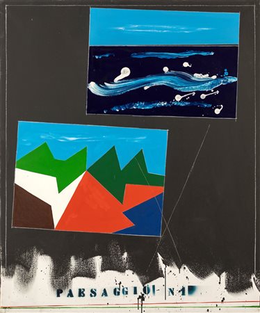 Franco Angeli - Paesaggio N. 1 - Al verso reca firma e titolo. L'opera reca...