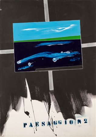 Franco Angeli - Paesaggio N. 2 - Al verso reca titolo e firma. - Tecnica...