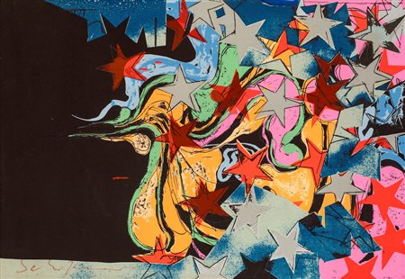 Mario Schifano - Senza titolo - Firma sul fronte "Schifano". - Stampa...