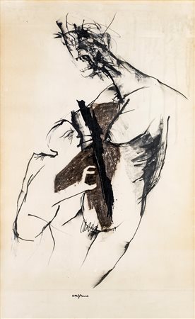 Carlo Alfano - Senza titolo - Firma sul fronte in basso - Tecnica mista su...