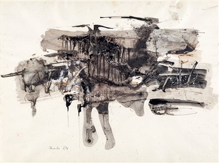 Piero Raspi - Senza Titolo - Firma e data sul fronte in basso - gouache su...