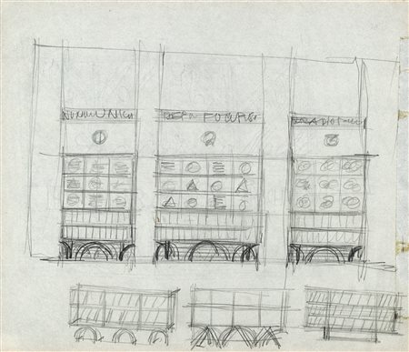 Fortunato Depero - Lotto di due disegni entro stessa cornice - B) Idea...