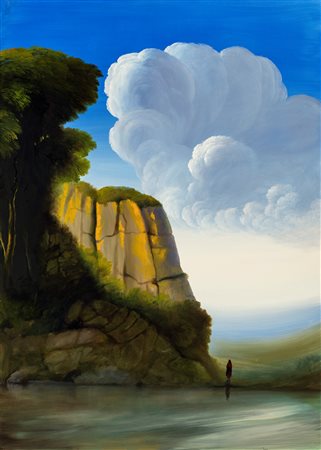 Ubaldo Bartolini - In attesa - Al verso reca titolo, firma e data - Olio su...