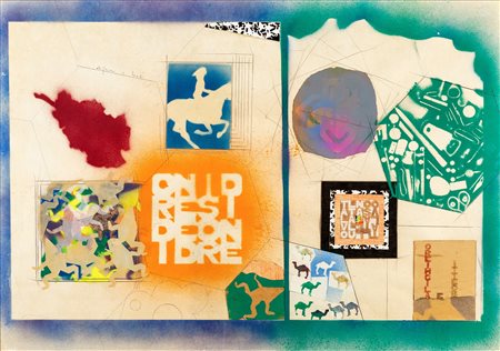 Alighiero Boetti - Senza Titolo (Ordine e disordine) - Firmato sul fronte...