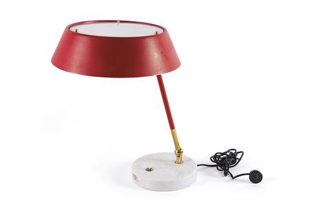 STILUX – MILANO - Lampada da tavolo. Ottone zapponato e alluminio laccato...