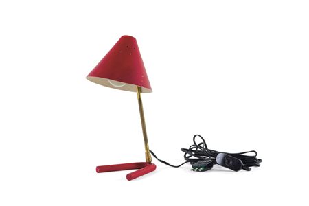LAMPADA - Lampada da tavolo snodata. Ottone e metallo laccato. 1950 circa. H...