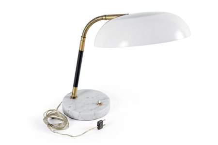 LAMPADA - Lampada da tavolo con supporto flessibile. Ottone zapponato e...