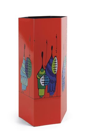 PORTAOMBRELLI - Portaombrelli in metallo smaltato a fuoco. Disegno stilizzato...