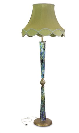 PIANTANA - Lampada da terra in ceramica. Supporto costituito da due coni in...