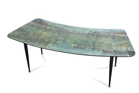 DECALAGE (ALOISI - DE CAVERO - GIRARDI) - Tavolino in legno dipinto con...