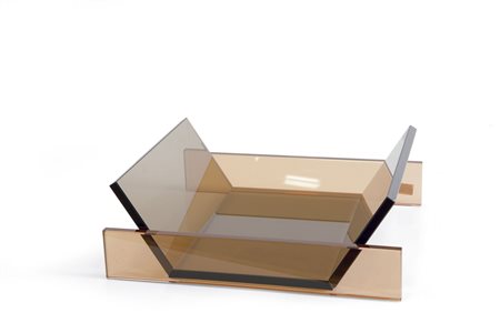 SOTTSASS ETTORE - Centrotavola in cristallo saldato rosa. Prod. RSVP....