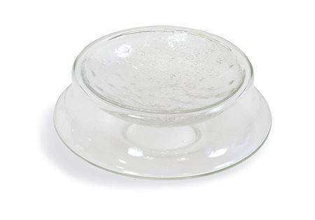 SARPANEVA TIMO - Grande vaso in cristallo. Firma incisa, etichetta del...