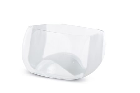 NASON CARLO – Centrotavola. Vetro soffiato trasparente con fascia in vetro...