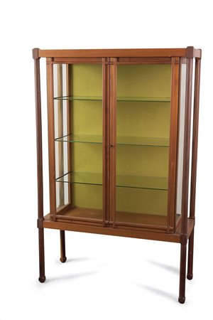 VETRINA - Vetrina serie OR /8. Legno di teak e cristallo, pannello posteriore...