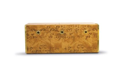 RIZZO WILLY - Mobile contenitore rivestito in radica. Angolari e maniglie in...