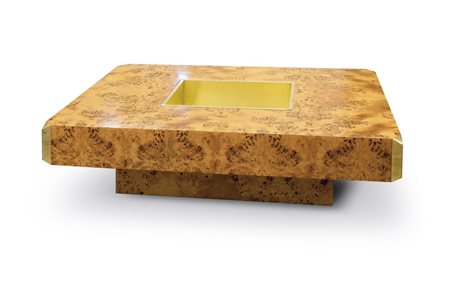 RIZZO WILLY - Tavolino contenitore rivestito in radica. Prod. Mario Sabot,...