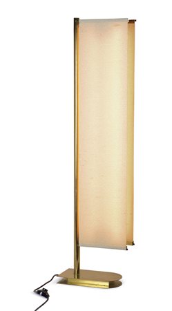 CHIESA PIETRO - Rara lampada da terra. Stoffa e ottone zapponato. Prod....