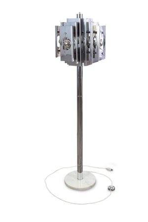 LAMPADA - Lampada da terra con diffusore e struttura in acciaio inossidabile...