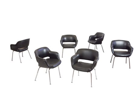 MANNERMAA OLLI - Sei poltroncine 1106/3. Scocca in polistirolo espanso. Prod....