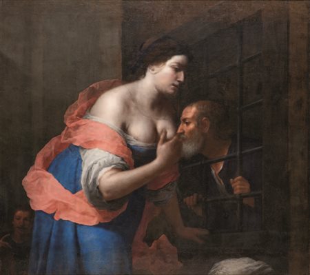 Giovanni Martinelli Montevarchi 1600/1604 – Firenze 1659 CARITÀ ROMANA olio...