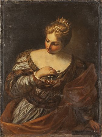 Scuola veneta sec.XVIII "Giovane Regina" olio 