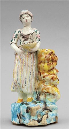 Venditrice di pesce, statuina in ceramica 