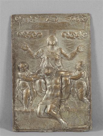 Deposizione, placca in bronzo dorato attribuita a 