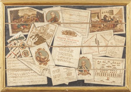 Scuola emiliana sec.XVIII "Trompe l'oeil" olio, 