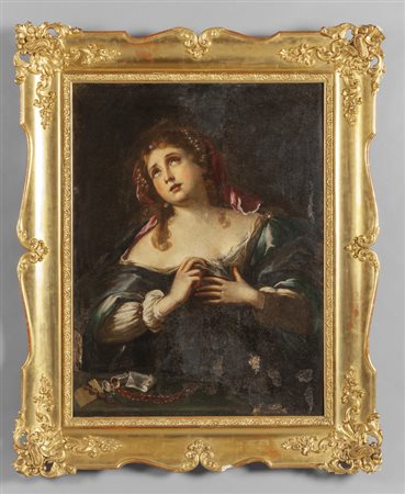 Scuola emiliana sec.XVII "Santa in estasi" olio, 