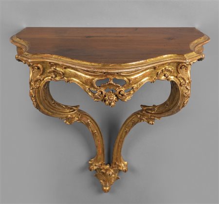 Piccola console a goccia in legno finemente 