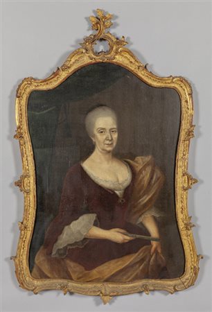 Scuola genovese sec.XVII "Signora con ventaglio" 