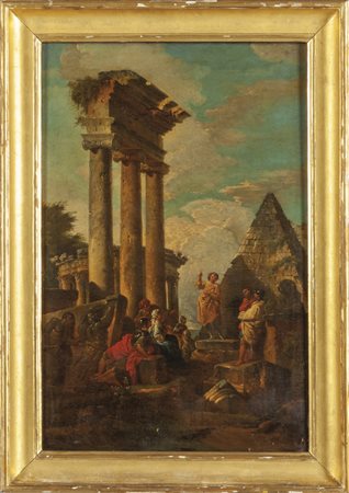 Scuola romana sec.XVIII "Discorso tra antiche 