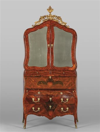 Cassettone con piano ribaltabile e alzata, due 