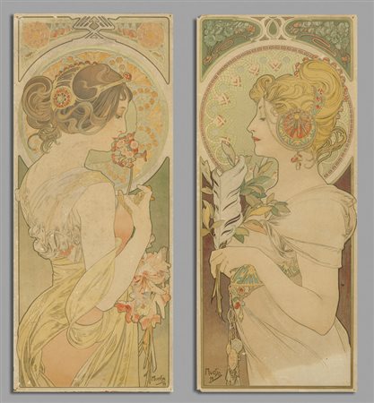 Alfons Mucha (1860-1939) "Giovani ragazze 