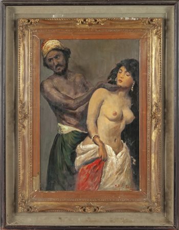 "Il mercante di schiave" olio<br>cm. 40x60